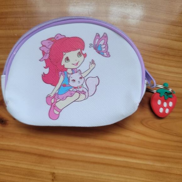 Purple Strawberry-Themed Coin Purse Set – 2000s Style Pouches with Keychain - Picture 1 of 5